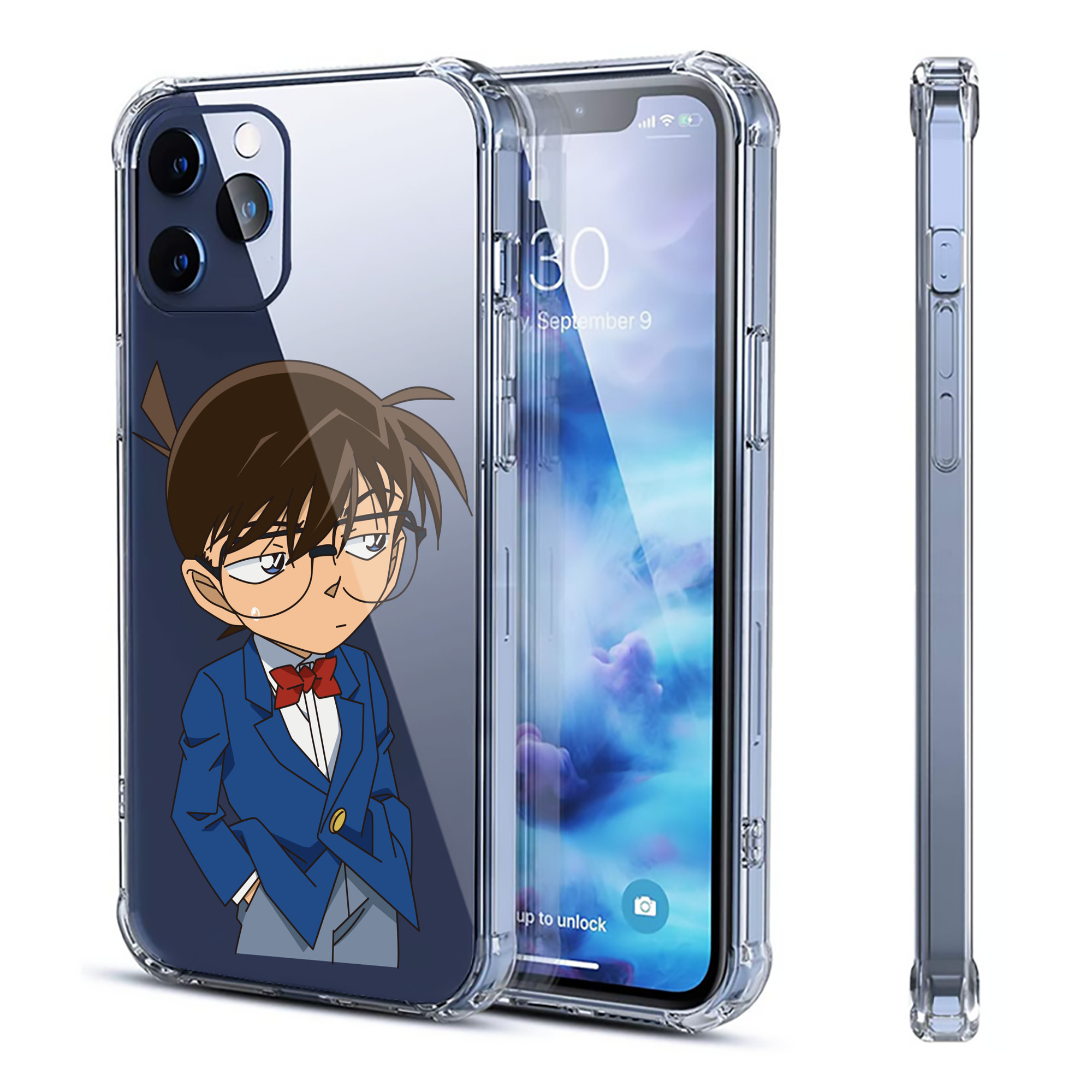（画像用） 名探偵コナン 江戸川 コナン Detective Conan Conan Edogawa 【iPhone 12シリーズ対応】透明スマホケース（クリアソフトケース）